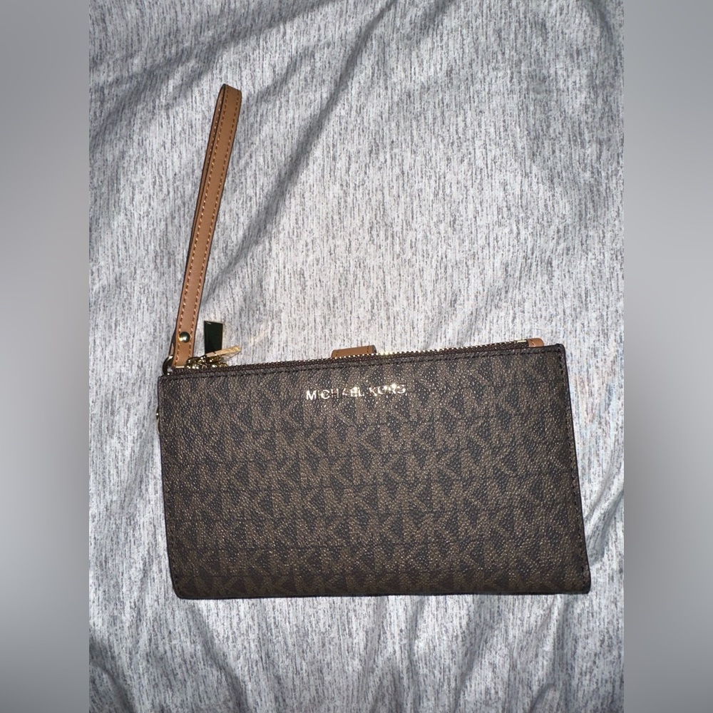 Michael Kors - Jet Set Signature Double Zip Wristlet, Brown